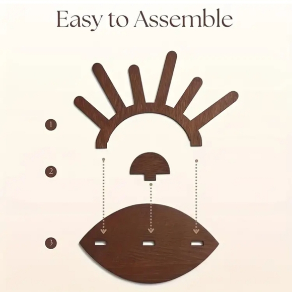 Evil Eye Boho/Bohemian Wood/Wooden Jewelry Display Stand/Ring Holder Organizer - Picture 7 of 14